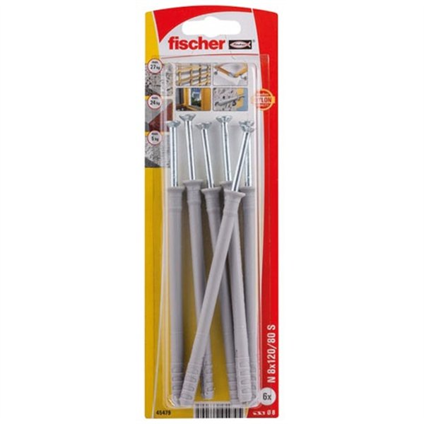 FISCHER - Cheville clou n 8x120 s blister de 6