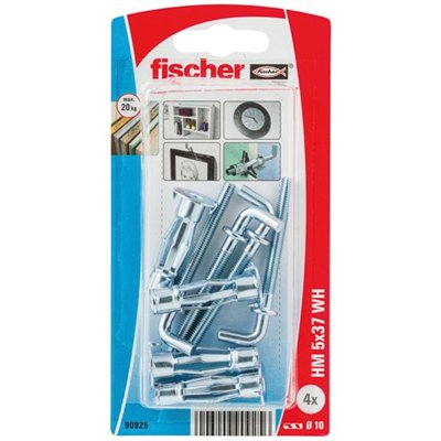 FISCHER - Cheville corps creux crochet hm 5x37h blister de 4
