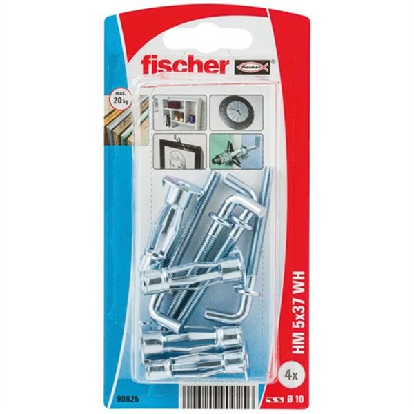 FISCHER - Cheville corps creux crochet hm 5x37h blister de 4