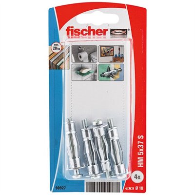 FISCHER - Cheville corps creux hm 5x37 s blister de 4