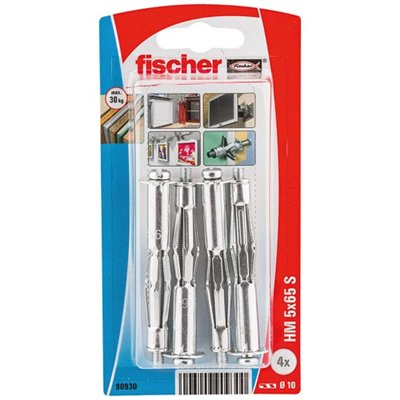 FISCHER - Cheville corps creux hm 5x65 s blister de 4