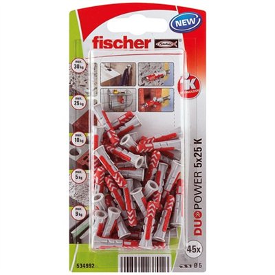 FISCHER - Cheville duopower 5x25 blister de 45