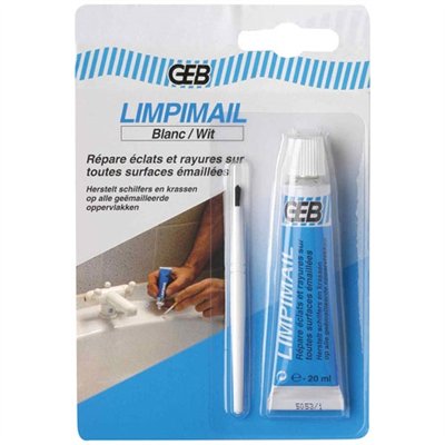 GEB - Retouche émail Limpimail tube 20ml sous blister blanc