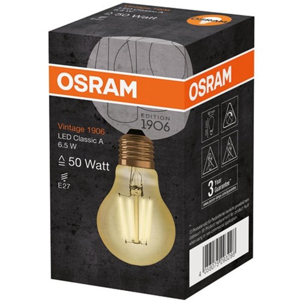 OSRAM - LED Standard Ed.1906 clair filament or 65w éq 51 E27 chaud