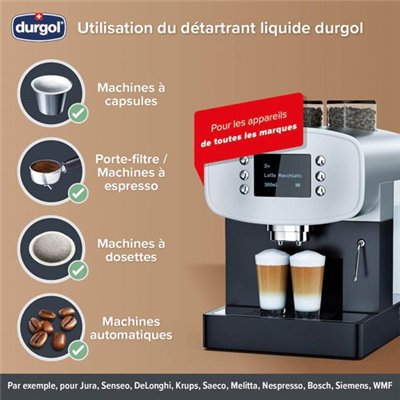 DURGOL - Lot 2 détartrants machine à café 125 ml