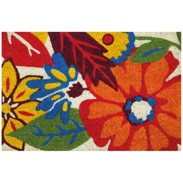 IDMAT - Tapis coco blanchi flowers 40x60 cm