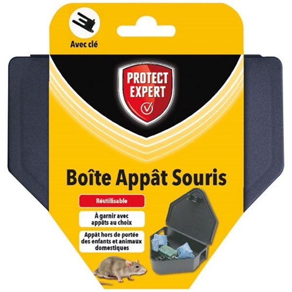 PROTECT EXPERT - Boite appât souris avec clé de fermeture