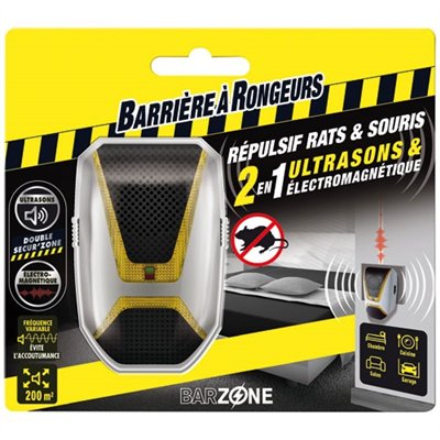 BARRIERE A RONGEURS - Répulsif ultrasons électomagne.rats souris