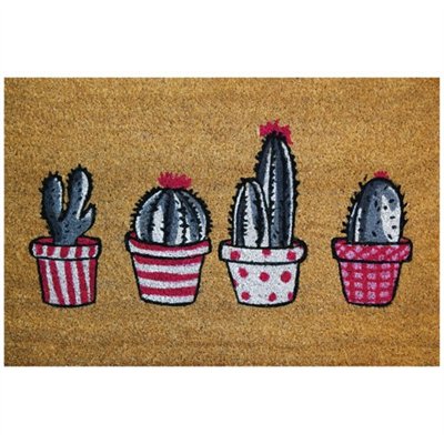IDMAT - Tapis coco naturel cactus 40x60cm