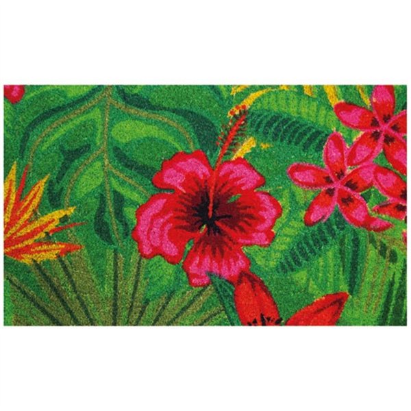 IDMAT - Tapis coco naturel hibiscus 45x75cm