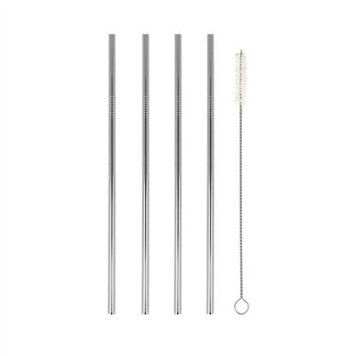 METALTEX - 4 pailles droites en Inox 21 cm + goupillon