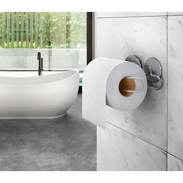 METALTEX - Distributeur de papier WC + 2 crochets adhésifs Artic en polytherm Frost