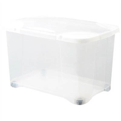 EDA - Coffre Clip box 40l naturel avec roulettes