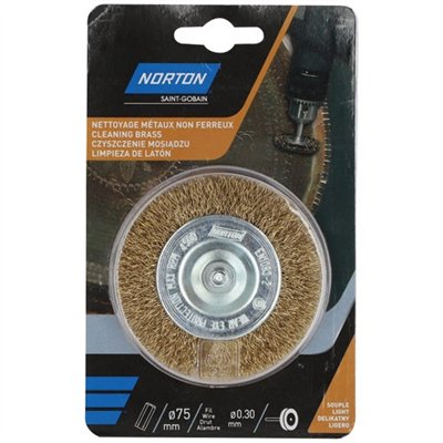 NORTON - Brosse perceuse circulaire ondulée laiton 75 Norton