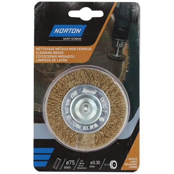 NORTON - Brosse perceuse circulaire ondulée laiton 75 Norton