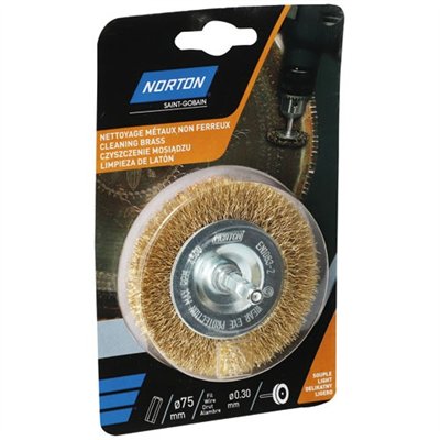 NORTON - Brosse perceuse circulaire ondulée laiton 75 Norton