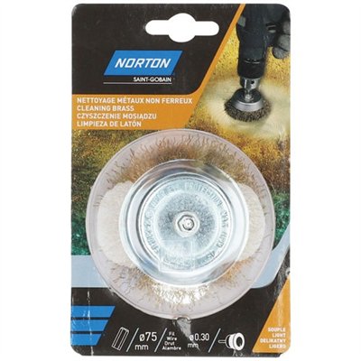 NORTON - Brosse perceuse coupe ondulé laiton 75 Norton