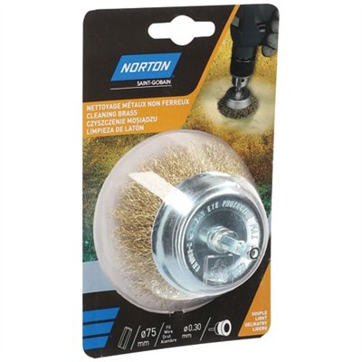 NORTON - Brosse perceuse coupe ondulé laiton 75 Norton