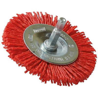 NORTON - Brosse perceuse circulaire nylon rouge 75 Norton