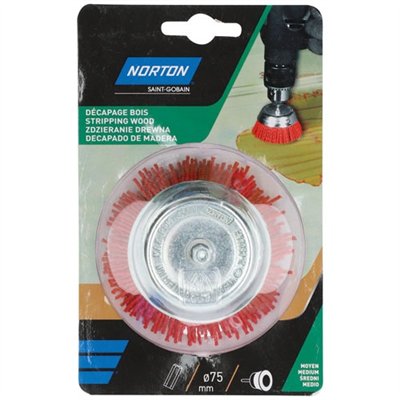 NORTON - Brosse perceuse coupe nylon rouge 75 Norton