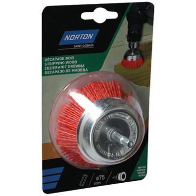 NORTON - Brosse perceuse coupe nylon rouge 75 Norton