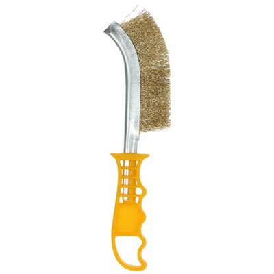 NORTON - Brosse main plastique manche jaune laiton 260x40 Norton