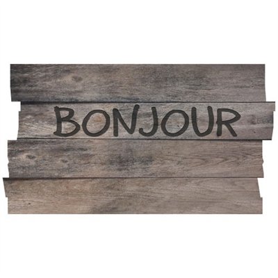 IDMAT - Tapis boston decoupe planche bonjour gris 40x70cm