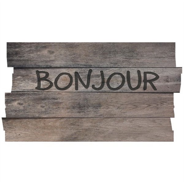 IDMAT - Tapis boston decoupe planche bonjour gris 40x70cm