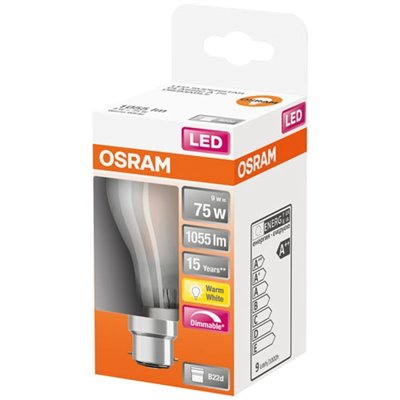 OSRAM - Led standard verre dépoli variable 9w b22 chaud bte1