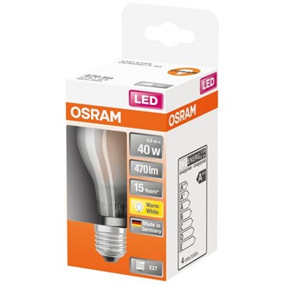 OSRAM - Led standard verre depoli 4w e27 chaud bte 1