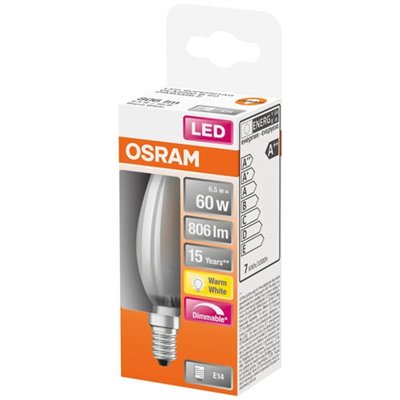 OSRAM - Led flamme verre dépoli variable 6.5w e14 chaud bte 1