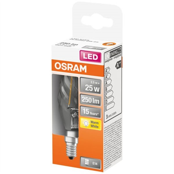 OSRAM - Led flamme torsadee clair filament 2.5w e14 chaud bte 1