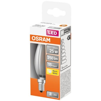 OSRAM - Led flamme verre dépoli 2.5w e14 chaud bte 1