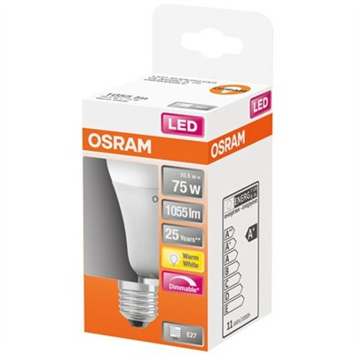OSRAM - Led standard dépolie radiateur variable 10.5w e27 ch bte 1