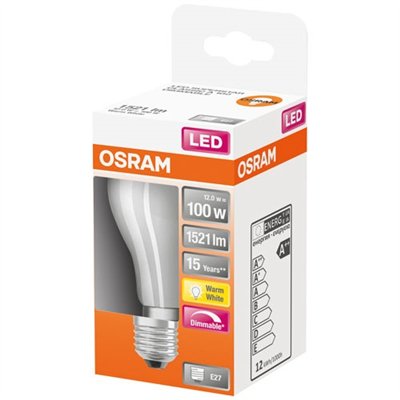 OSRAM - Led standard verre dépoli variable 12w e27 chaud boite 1