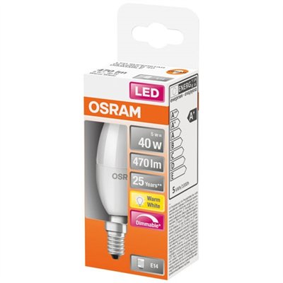 OSRAM - Led flamme dépolie + radiateur variable 5w e14 chd boite 1