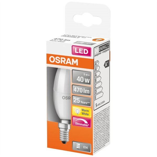OSRAM - Led flamme dépolie + radiateur variable 5w e14 chd boite 1