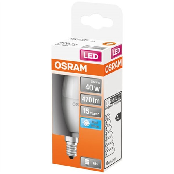 OSRAM - Led flamme dépolie + radiateur 5.5w e14 froid boite 1