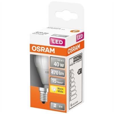 OSRAM - Led sphérique dépolie 5w e14 chaud boite 1