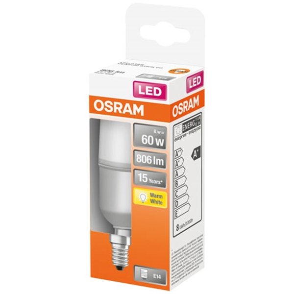 OSRAM - Led stick dépoli avec radiateur 8w e14 chaud boite 1
