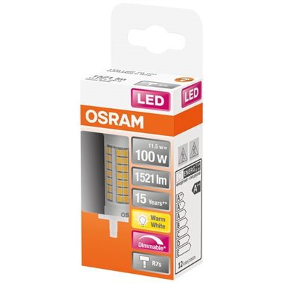 OSRAM - Led crayon variable 78mm 11.5w r7s chaud boite de 1