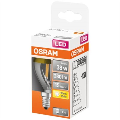 OSRAM - Led sphérique clair filament mirror or 4w e14 chaud boite d