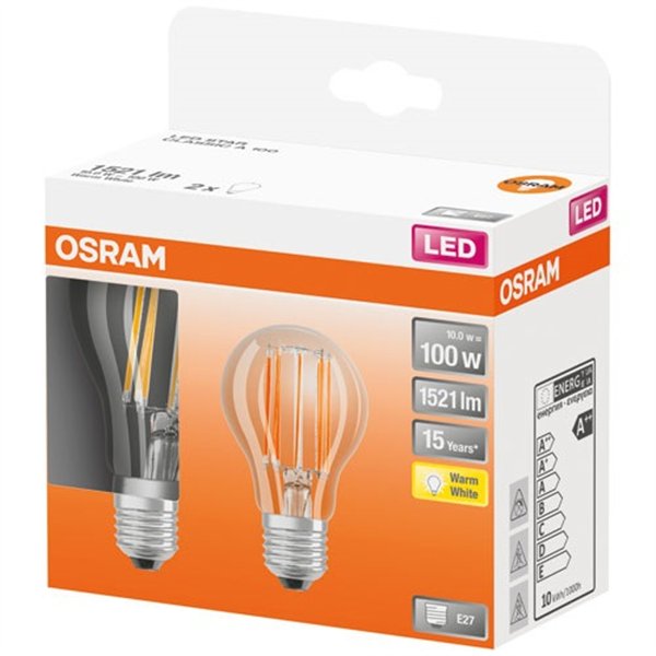 OSRAM - Led standard verre clair 10w e27 chaud boite de 2
