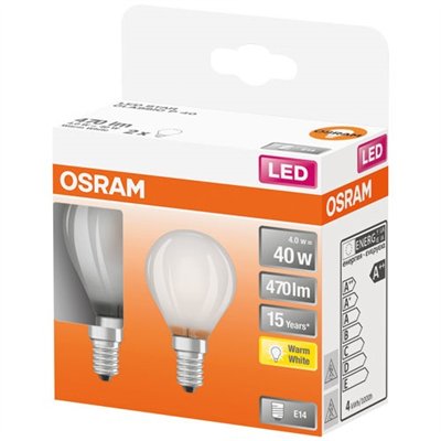 OSRAM - Led sphérique verre dépoli 4w e14 chaud boite de 2