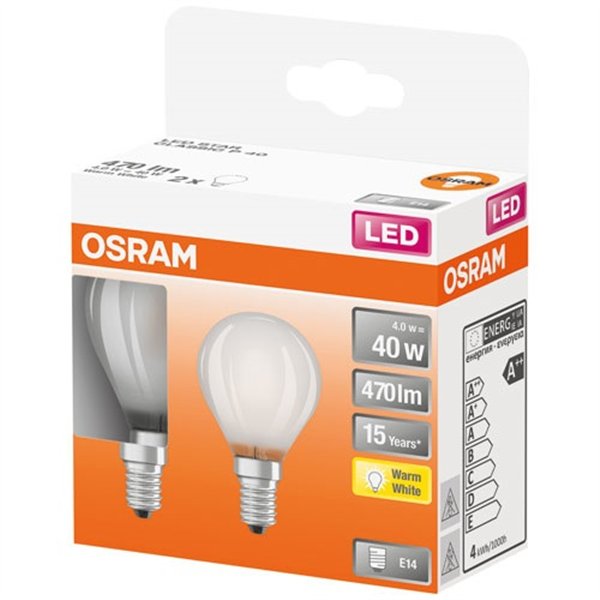 OSRAM - Led sphérique verre dépoli 4w e14 chaud boite de 2