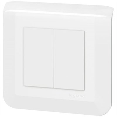 LEGRAND - Mosaic double interrupteur va et vient 10A blanc complet