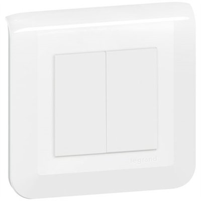 LEGRAND - Mosaic double interrupteur va et vient 10A blanc complet