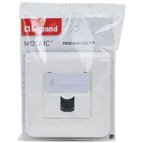 LEGRAND - Mosaic prise rj45 cat 6 FTP blanc complet