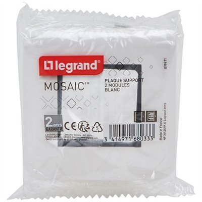 LEGRAND - Mosaic support griffes plaque 2 modules blanc