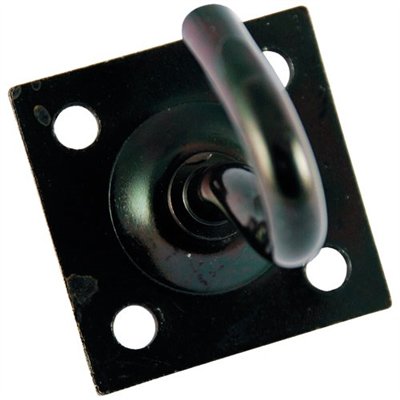 CHAPUIS - Crochet fixe acier zing. noir Ø7mm 4 trous plat. 45x45mm uc1